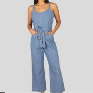 Rewash chambray denim romper S blue